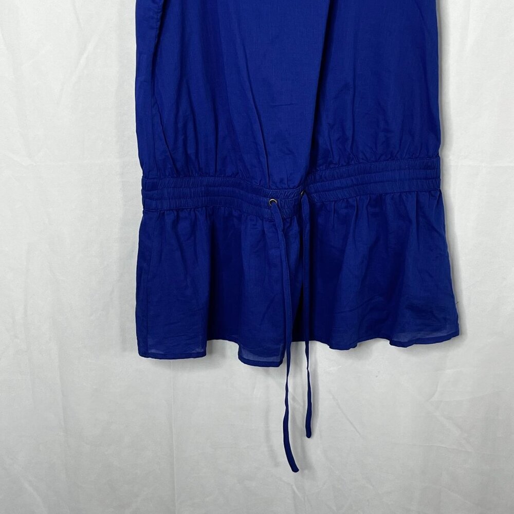 One X One Teaspoon Sleeveless Cinch Waist Tunic 100% Cotton Blue‎ Size Medium - Picture 2 of 9